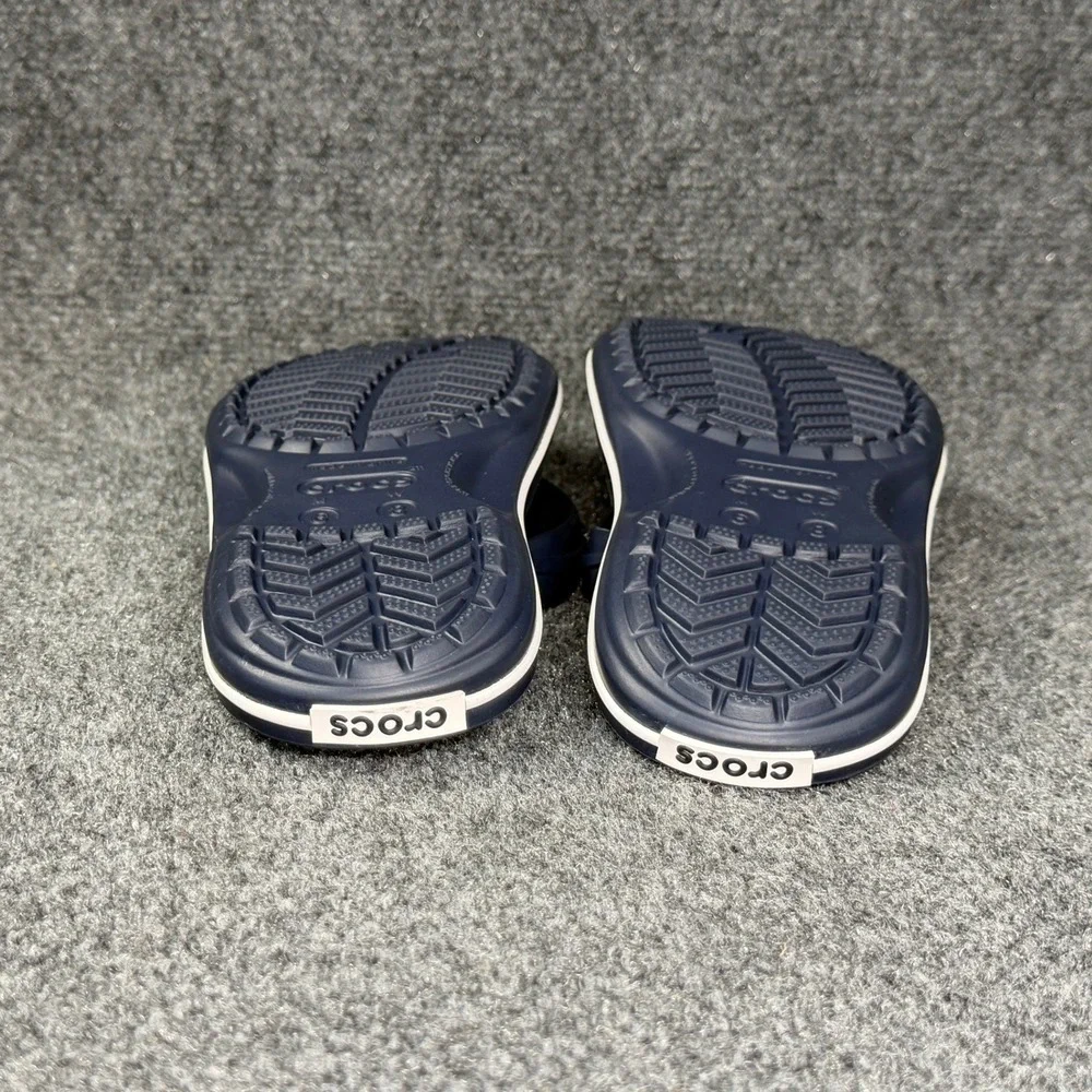 Crocs Crocband Flip Flops Women's 8 Blue White Summer Beach Thong Sandals